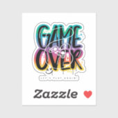 Game over graffiti joystick gamer aufkleber (Blatt)