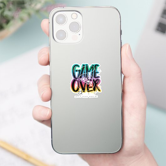 Game over graffiti joystick gamer aufkleber (Telefon)
