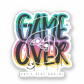 Game over graffiti joystick gamer aufkleber (Vorderseite)