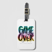 Game over graffiti joystick gamer gepäckanhänger (Vorderseite Vertikal)