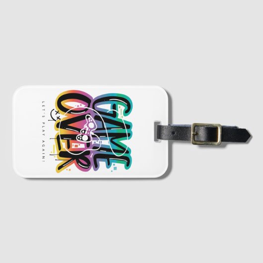 Game over graffiti joystick gamer gepäckanhänger (Vorderseite (Horizontal))