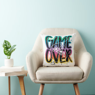 Game over Graffiti Joystick Gamer Kissen
