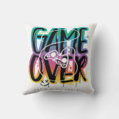 Game over graffiti joystick gamer kissen (Rückseite)