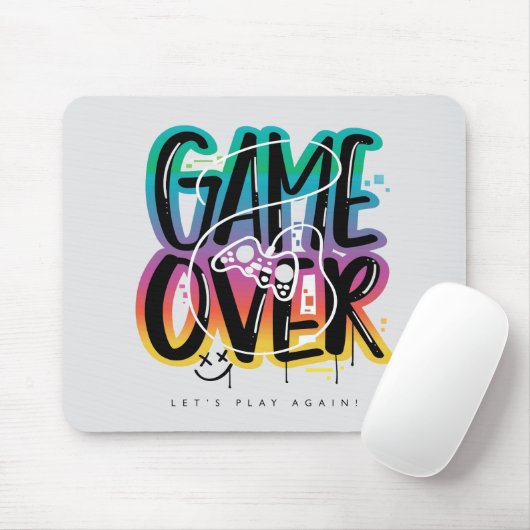 Game over graffiti joystick gamer mousepad (Mit Mouse)
