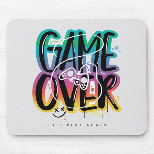 Game over graffiti joystick gamer mousepad (Vorne)