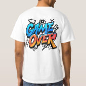 Game Over Graffiti Style Gamer T-Shirt – Bold Blue (Rückseite)