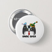 Game Over Hochzeit Junggesellenabschied Bräutigam Button (Vorne & Hinten)