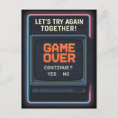 „Game Over“ lass es uns zusammen versuchen Postkarte (Vorderseite)