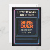 „Game Over“ lass es uns zusammen versuchen Postkarte (Vorne/Hinten)