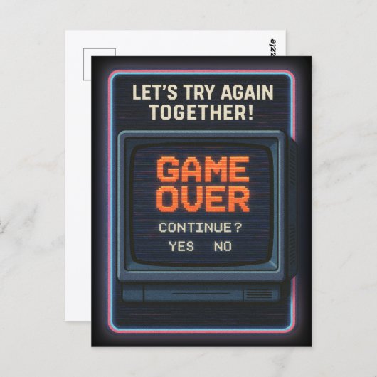 „Game Over“ lass es uns zusammen versuchen Postkarte (Vorne/Hinten)