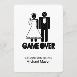 Game Over - Letzter Tag als Junggeselle Junggesell Einladung