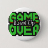 Game Over, Level Up: Pixelige Retro-Spielwelt Button (Vorderseite)