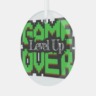 Game Over, Level Up: Pixelige Retro-Spielwelt Ornament Aus Glas