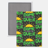Game Over, Level Up: Retro-Pixel-Block-Abenteuer Magnet (Vorderseite/Rückseite)
