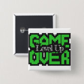 Game Over, Level Up: Retro-Pixel-Sandbox-Abenteuer Button (Vorne & Hinten)