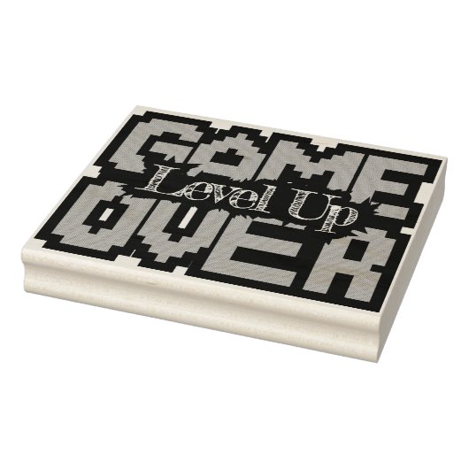 Game Over, Level Up: Retro-Pixel-Sandbox-Abenteuer Gummistempel (Stempel)