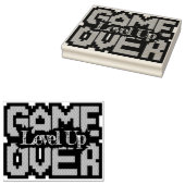 Game Over, Level Up: Retro-Pixel-Sandbox-Abenteuer Gummistempel (Stempel)