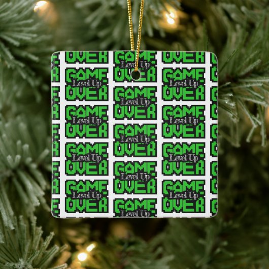 Game Over, Level Up: Retro-Pixel-Sandbox-Abenteuer Keramikornament (Baum)