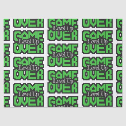Game Over, Level Up: Retro-Pixel-Sandbox-Abenteuer Seidenpapier (Vorderseite)