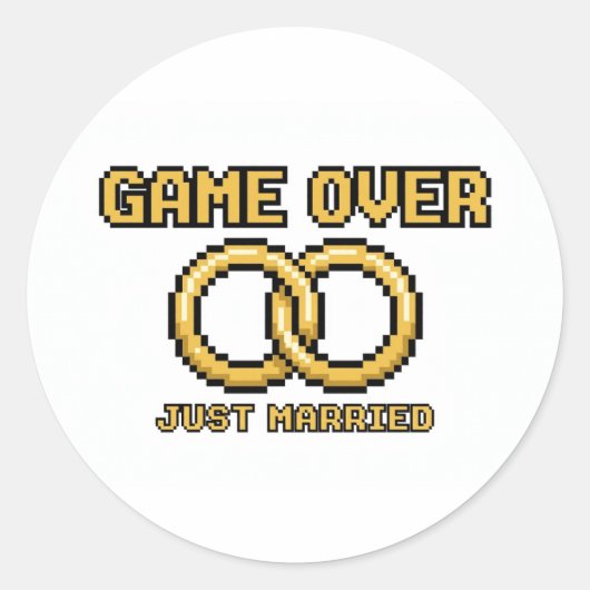 Game Over Married Funny Sticker (Vorderseite)