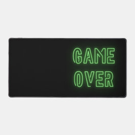 Game Over Neonlight Design Green Desk Mat Schreibtischunterlage