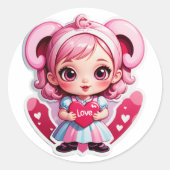 Game Over? Never Love Runder Aufkleber (Vorderseite)