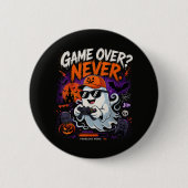 Game Over Nie Lustiger Gamer-Geist Halloween Button (Vorderseite)