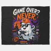 Game Over Nie Lustiger Gamer-Geist Halloween Fleecedecke (Vorderseite (Horizontal))