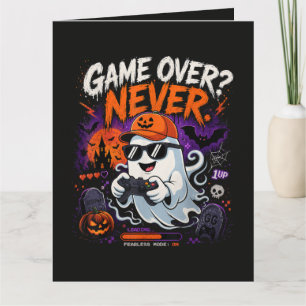 Game Over Nie Lustiger Gamer-Geist Halloween Karte