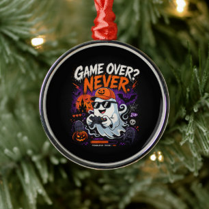 Game Over Nie Lustiger Gamer-Geist Halloween Ornament Aus Metall