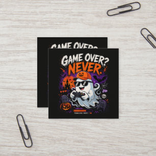 Game Over Nie Lustiger Gamer-Geist Halloween Quadratische Visitenkarte