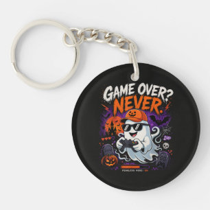 Game Over Nie Lustiger Gamer-Geist Halloween Schlüsselanhänger