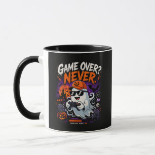 Game Over Nie Lustiger Gamer-Geist Halloween Tasse