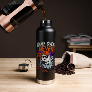 Game Over Nie Lustiger Gamer-Geist Halloween Trinkflasche