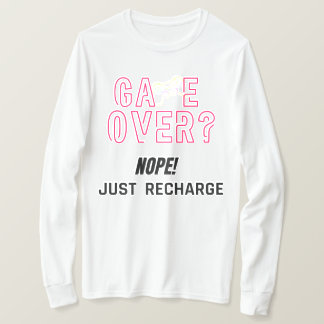 Game Over? Nö, einfach aufladen Neon-Gamer T-Shirt