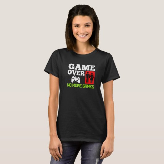 Game Over No Games Wedding Bachelor Party Premium T-Shirt (Vorne ganz)