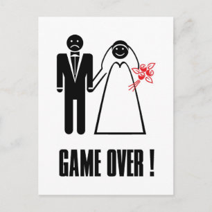 GAME OVER Postcard Vielen Dank für Ihre Einladung Postkarte