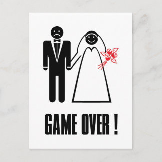GAME OVER Postcard Vielen Dank für Ihre Einladung  Postkarte