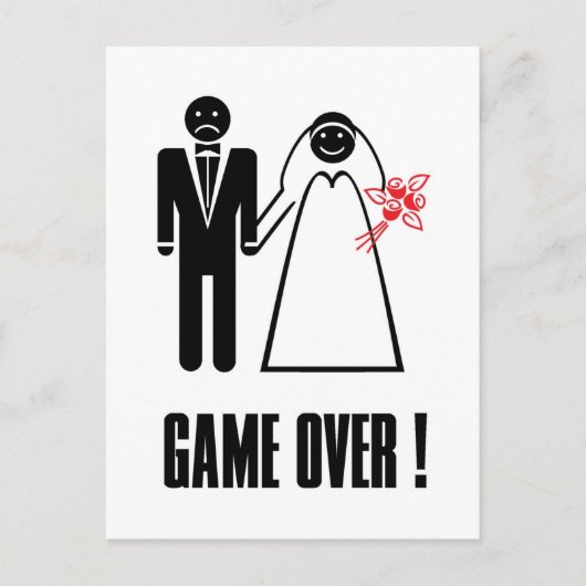 GAME OVER Postcard Vielen Dank für Ihre Einladung  Postkarte (Vorderseite)