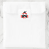 Game Over Quadratischer Aufkleber (Tasche)