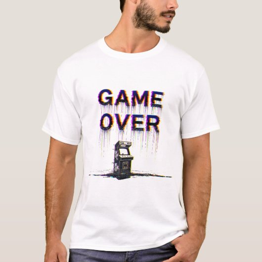 Game Over - Retro Pixel Art Arcade T - Shirt (Vorderseite)