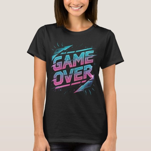 Game Over - Retro Pixel Art Arcade T - Shirt (Vorderseite)