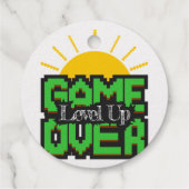 Game Over, Revive-Retro-Spiele mit, Level Up Geschenkanhänger (Rückseite)