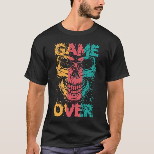 Game Over Skull  T-Shirt (Vorderseite)