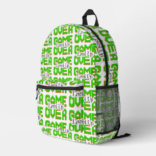 Game Over: Stellen Sie altmodischen Spaß wieder he Bedruckter Rucksack