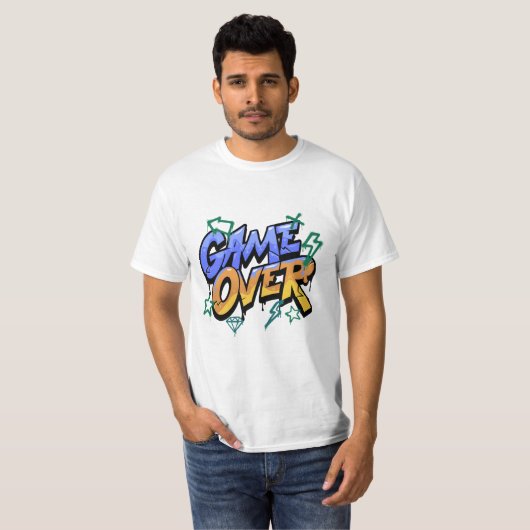 Game Over T - Shirt - Retro Gamer Video Game Graph (Vorne ganz)