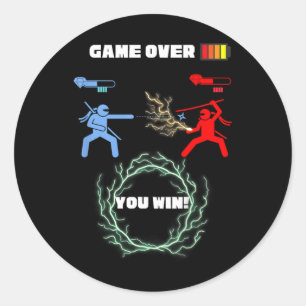 Game Over Video Game Battle Runder Aufkleber