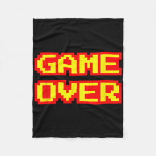 Game Over Vintage Retro Arcade Videospiele Gaming Fleecedecke