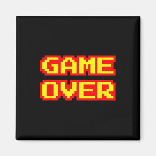 Game Over Vintage Retro Arcade Videospiele Gaming Magnet