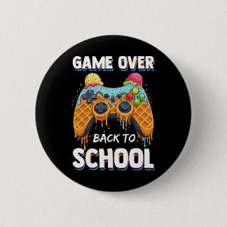 Game Over Zurück Zur Schule Lustige Waffel Gamer  Button